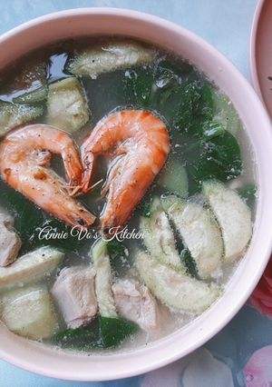 Hình của món Canh mồng tơi nấu tôm sườn.