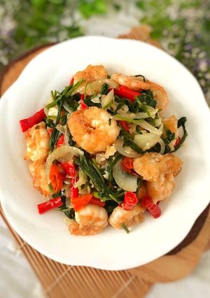 Foto resep Tumis Kangkung Udang