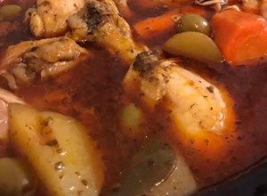 A picture of Chicken stew Puerto Rican Pollo Guisado (Crockpot version).