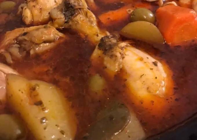 Chicken stew Puerto Rican Pollo Guisado (Crockpot version)