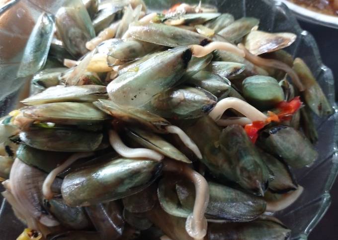 Kerang hijau (Tebalan) saos tiram pedas