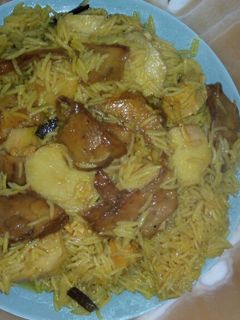 صورة لوصفة مقلوبه الباذنجان والفراخ