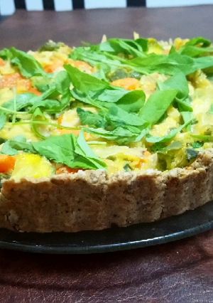Una foto de Tarta de avena y harina integral (relleno de verduras)