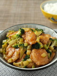 A picture of Broccoli and Chicken Breast with Butter Soy Sauce Stir-Fry.
