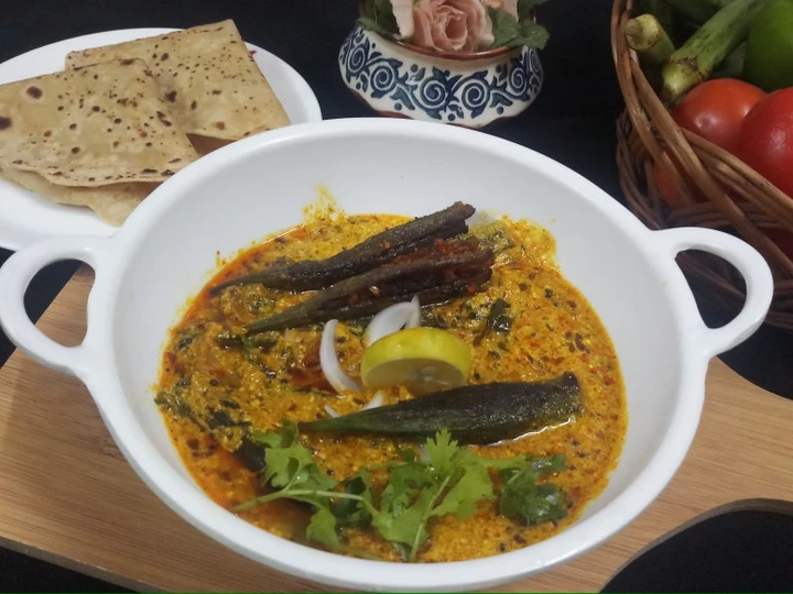 Recipe Bharwa bhindi in dahi kadi which Delicious