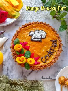 Foto resep Mango Mousse Tart (Gluten Free) Birthday Cookpad