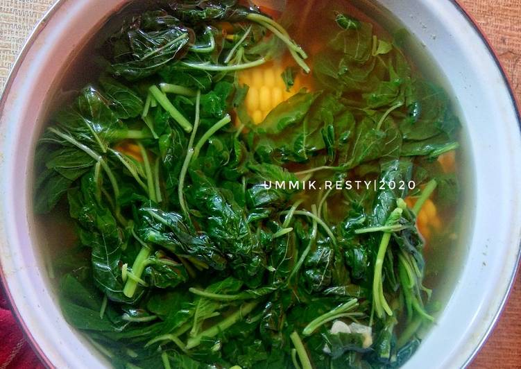 Sayur bayem jagung manis, healty and clear