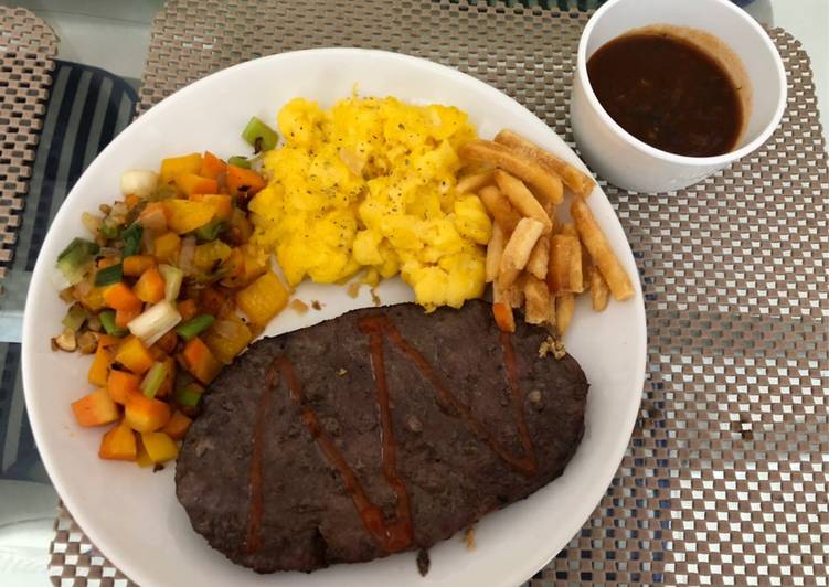 Resep Beef steak with bbq sauce yang Bisa Manjain Lidah
