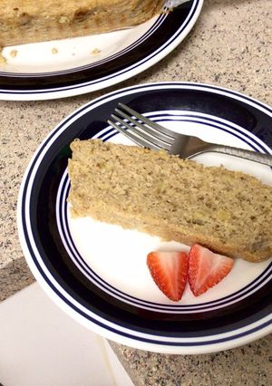 A picture of Eggless Banana Bread 🍞 🍌.