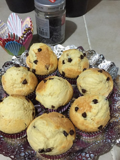 Una foto de Magdalenas con pepitas de chocolate