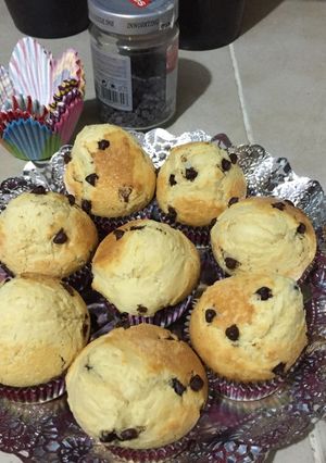 Una foto de Magdalenas con pepitas de chocolate