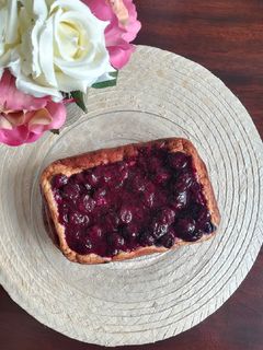 Una foto de Pastel de arándanos sin azúcar