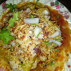 Dahi Vada and Aloo Dum A picture of Dahi Vada and Aloo Dum.