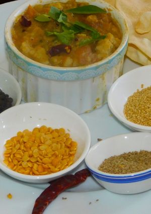 A picture of Foxtail Millet cooked in aromatic,hot,spicy, and healthy Rasam.