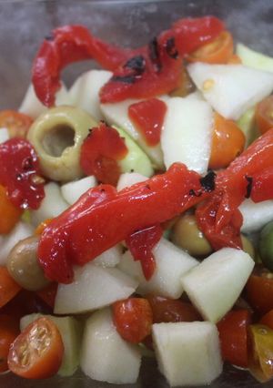 Una foto de Ensalada de peras y cherry