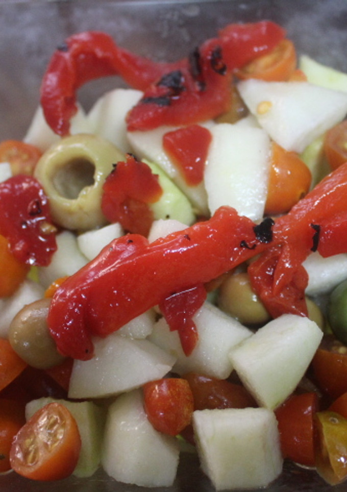 Una foto de Ensalada de peras y cherry