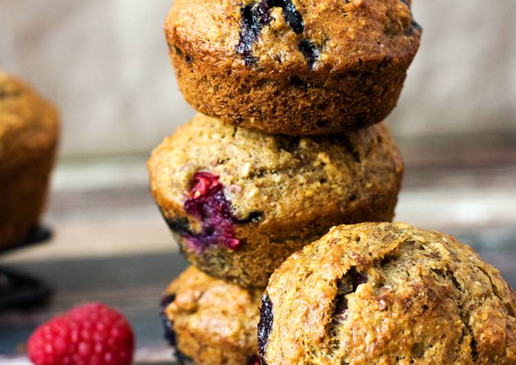 Easiest Way to Make Any-night-of-the-week Healthy Banana-Blueberry Muffins