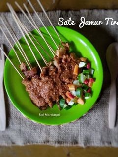 Foto resep Sate Jamur Tiram Kuah Kacang