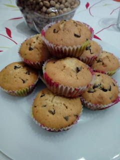 Una foto de Muffins con pepitas de chocolate