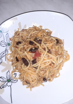 O poză a rețetei Spaghete chilli con carne.