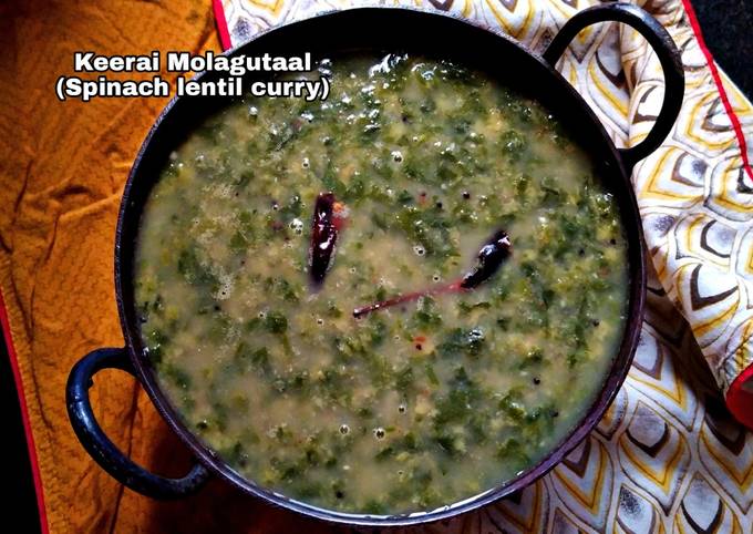 Keerai Molagutaal (spinach lentil curry) Recipe by Kavita R - Cookpad