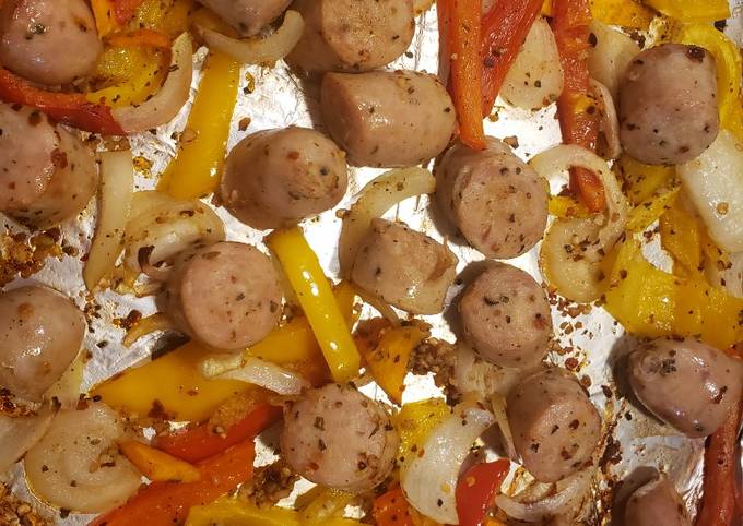 Step-by-Step Guide to Prepare Jamie Oliver 1 pan healthy sausage &amp; peppers