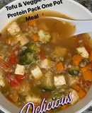 Healthy Tofu & Veggie Soup 🥣 
{ Protein Pack One Pot Meal }