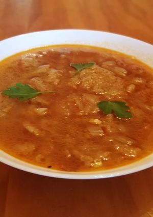Una foto de Sopa de ajo tierno francés