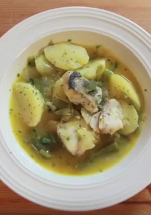 Una foto de Patatas con bacalao