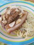 Chuleta al horno con miel, ajo y vinagre balsámico