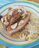 Chuleta al horno con miel, ajo y vinagre balsámico