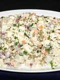 Ensalada de papas con arvejas verdes y albacora