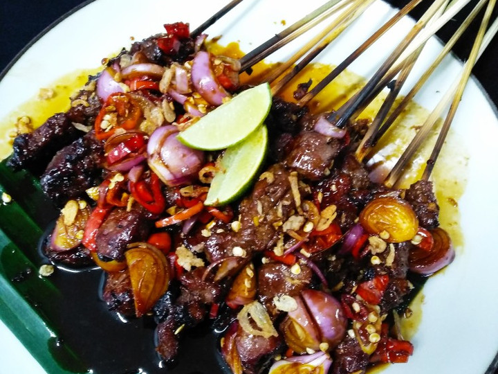 Standar Cara gampang membuat Sate kambing bumbu kecap pedas dijamin lezat