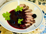 Duck with blackberry sauce