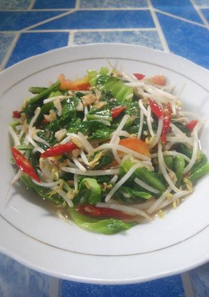 Foto resep Oseng sawi hijau pahit taoge#bantumantenbaru