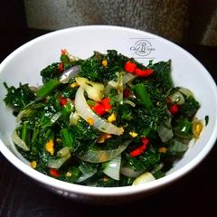 Pumpkin leaves stir fry A picture of Pumpkin leaves stir fry.