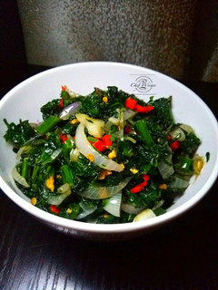 A picture of Pumpkin leaves stir fry.