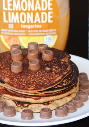 A picture of Fluffy Chocolate Banana Pancakes.