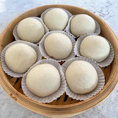 A picture of Steamed Black Sesame Stuffed Bun.