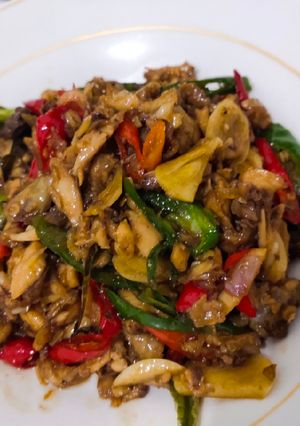 Foto resep Buncis goreng siram daging saus tiram
