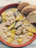 Stufato cremoso di cannellini e funghi cardoncelli
