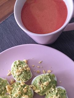 Una foto de Salmorejo de cerezas con Thermomix