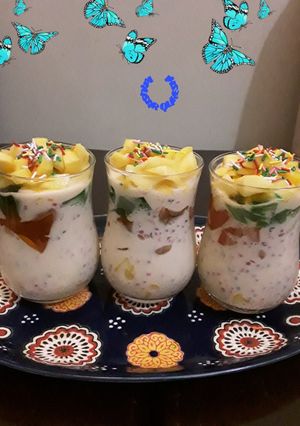 A picture of Mango Sagoo Jelly Dessert.