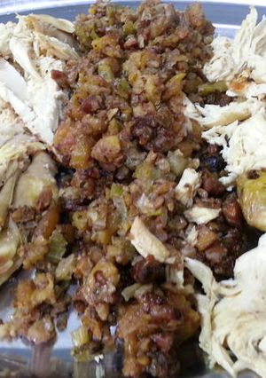 A picture of Festive turkey stuffing.
