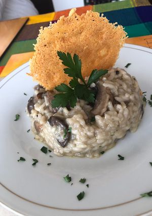 Una foto de Risotto con champiñones