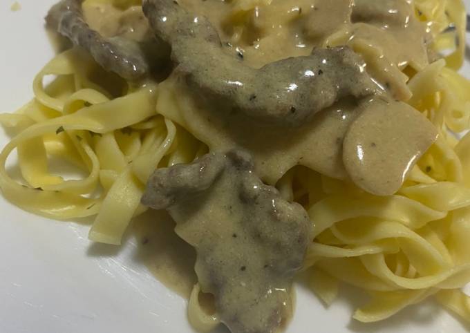 Beef stroganoff pasta