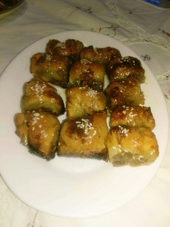 Una foto de Baklava dulce árabe