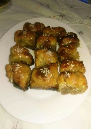 Una foto de Baklava dulce árabe