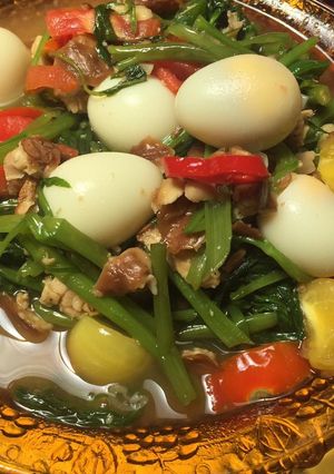 Foto resep Cah Kangkung telur puyuh