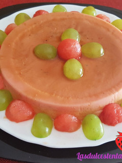 Una foto de Flan de sandia light